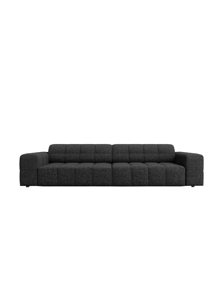 
4-Seater Designer Sofa "Chicago" - Chenille Black