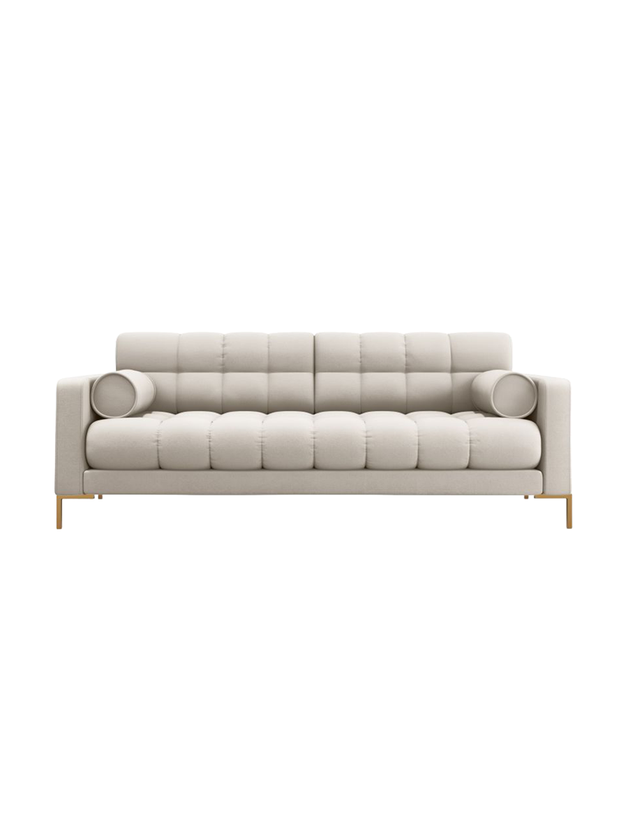 
4-Sitzer Design Sofa „Bali“ - Strukturstoff Beige / Gold