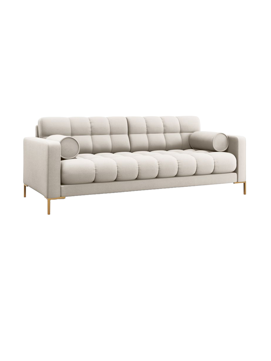
4-Sitzer Design Sofa „Bali“ - Strukturstoff Beige / Gold
