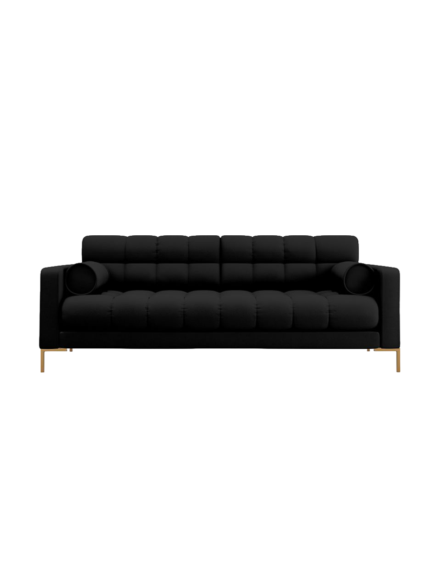 
4-Sitzer Design Sofa „Bali“ - Strukturstoff Schwarz / Gold