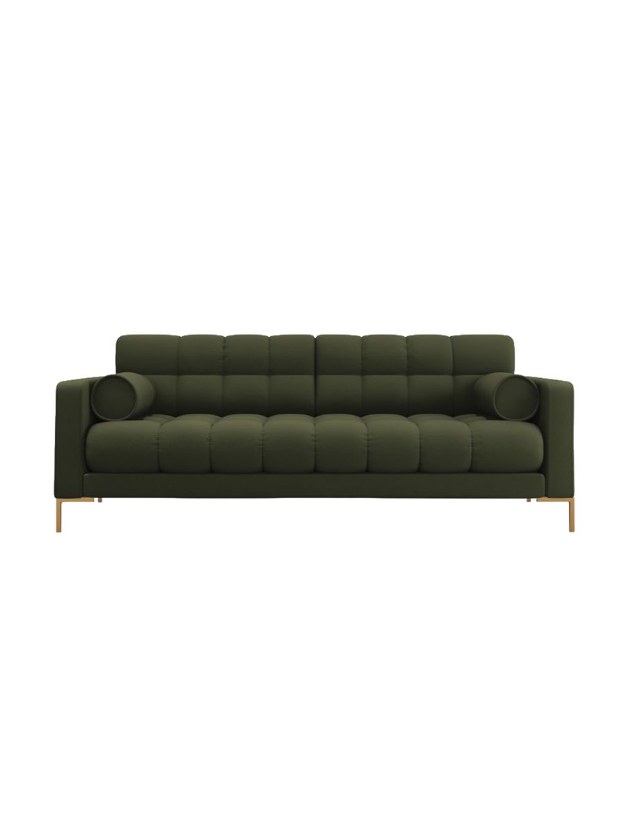
4-Sitzer Design Sofa „Bali“ - Strukturstoff Grün / Gold