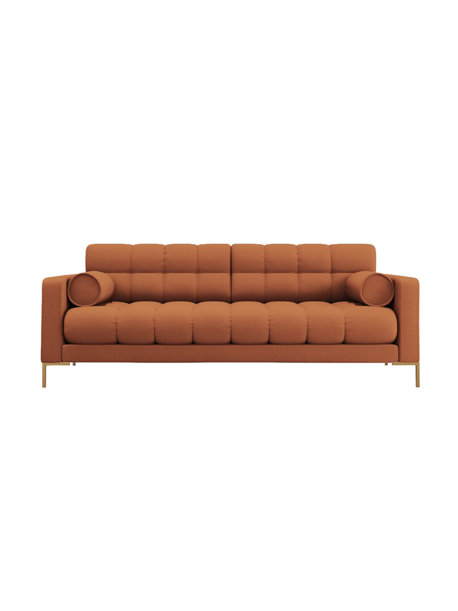 
4-Sitzer Design Sofa „Bali“ - Strukturstoff Brick / Gold