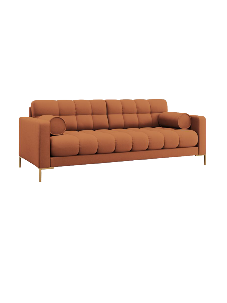 
4-Sitzer Design Sofa „Bali“ - Strukturstoff Brick / Gold