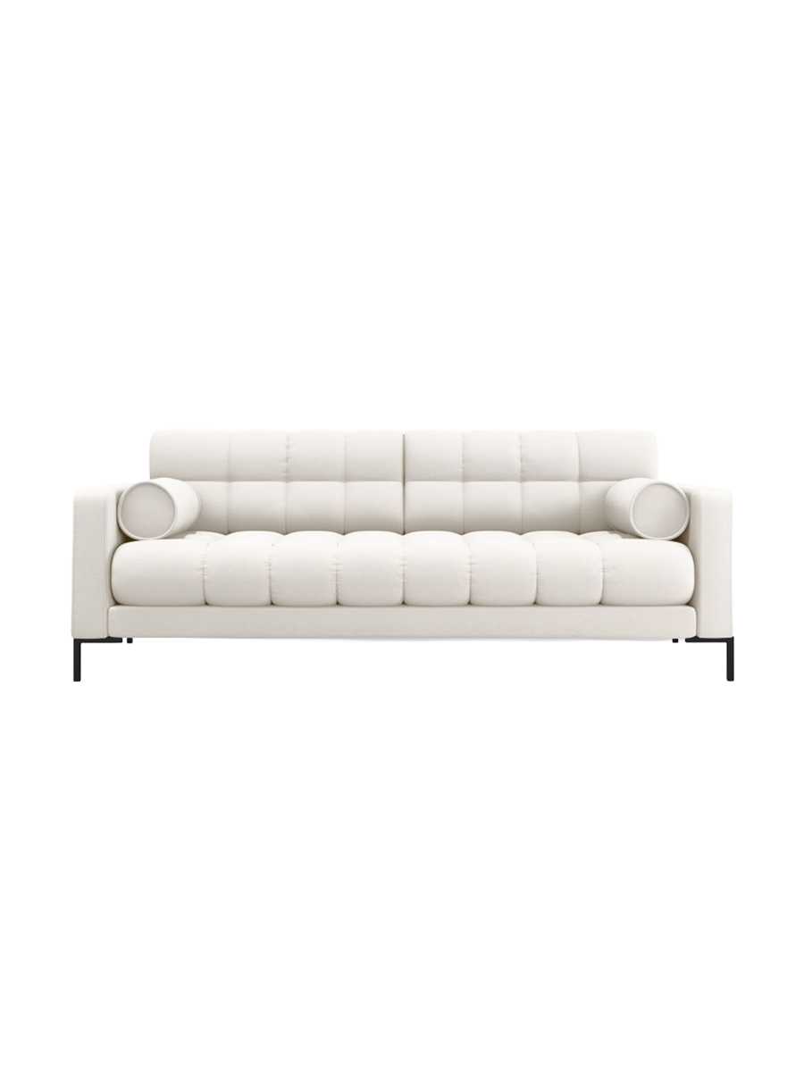 
4-Sitzer Design Sofa „Bali“ - Strukturstoff Beige hell / Schwarz
