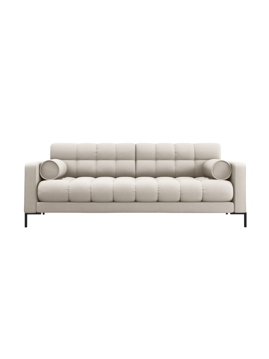 
4-Sitzer Design Sofa „Bali“ - Strukturstoff Beige / Schwarz