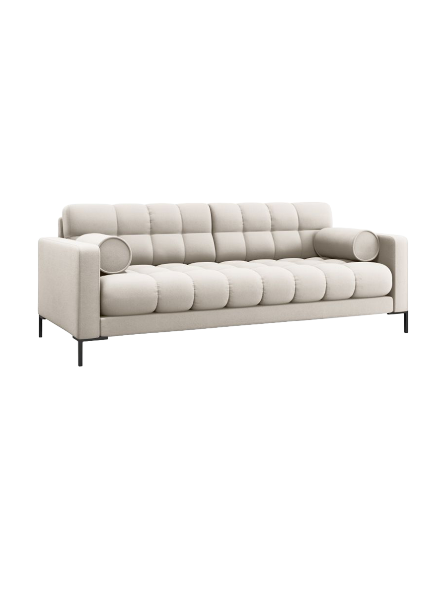 
4-Sitzer Design Sofa „Bali“ - Strukturstoff Beige / Schwarz