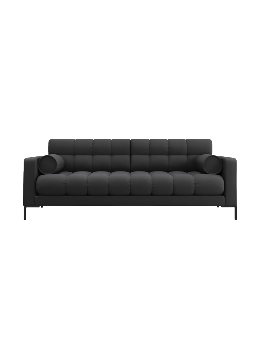 
4-Sitzer Design Sofa „Bali“ - Strukturstoff Dunkelgrau / Schwarz