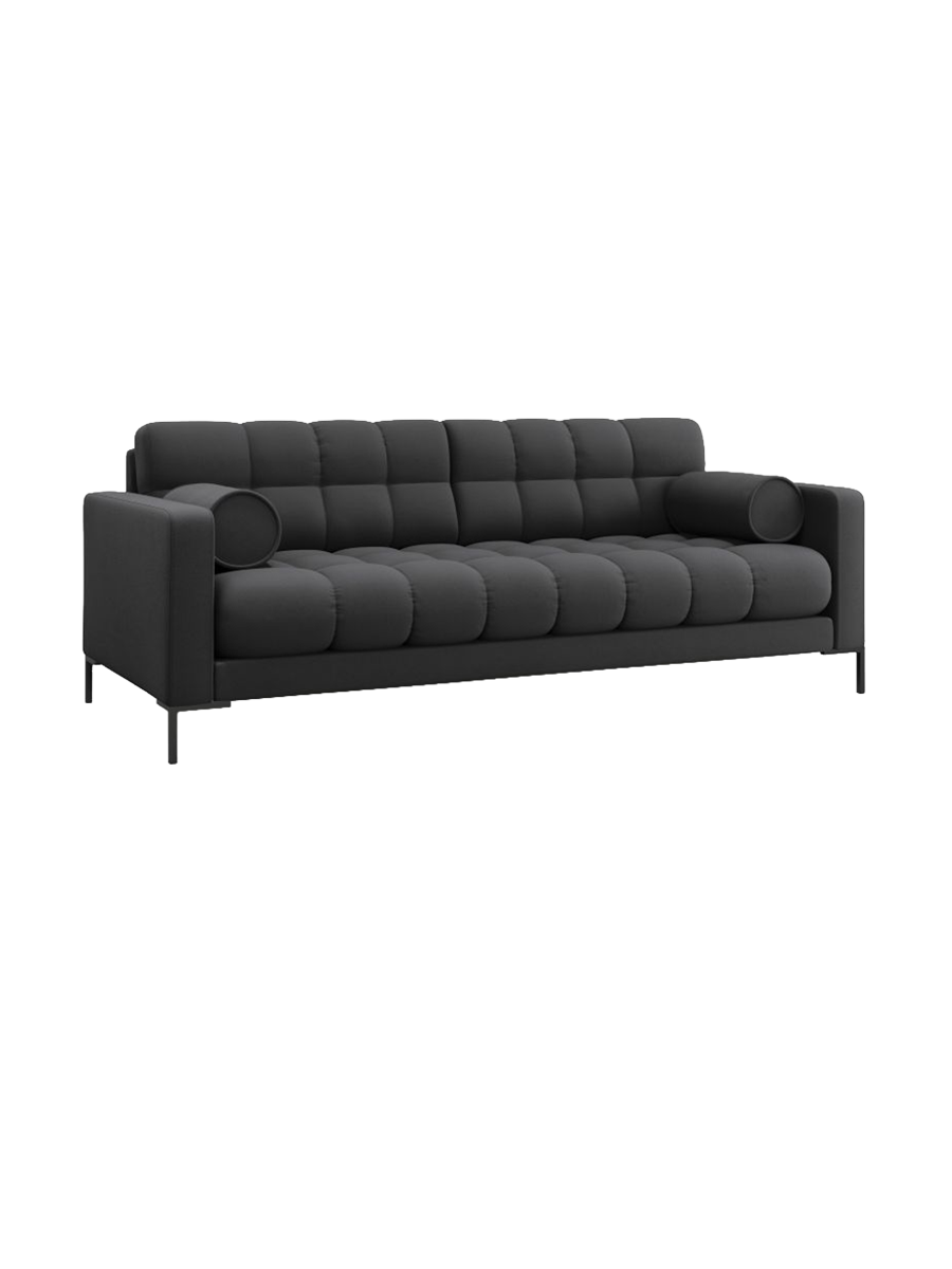 
4-Sitzer Design Sofa „Bali“ - Strukturstoff Dunkelgrau / Schwarz