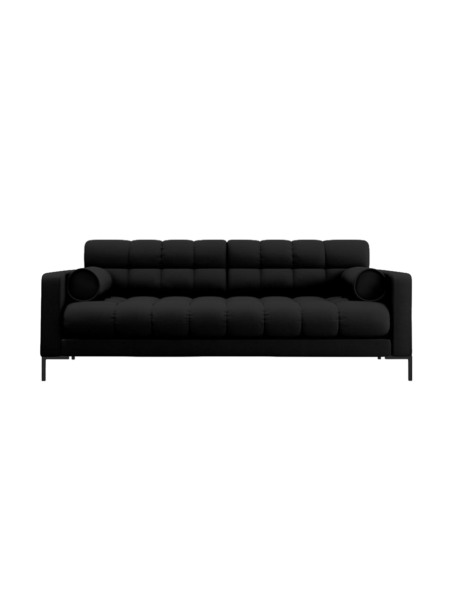 
4-Sitzer Design Sofa „Bali“ - Strukturstoff Schwarz / Schwarz