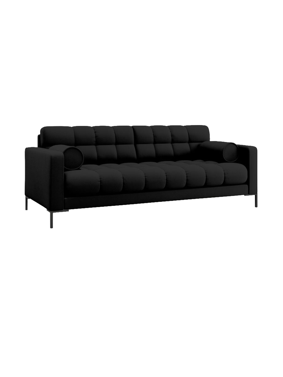 
4-Sitzer Design Sofa „Bali“ - Strukturstoff Schwarz / Schwarz