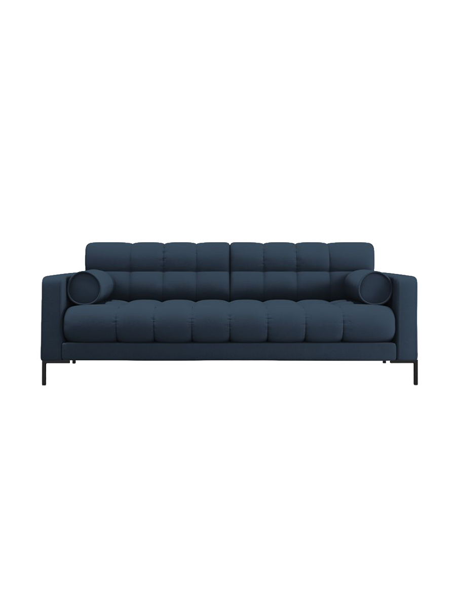 
4-Sitzer Design Sofa „Bali“ - Strukturstoff Blau / Schwarz