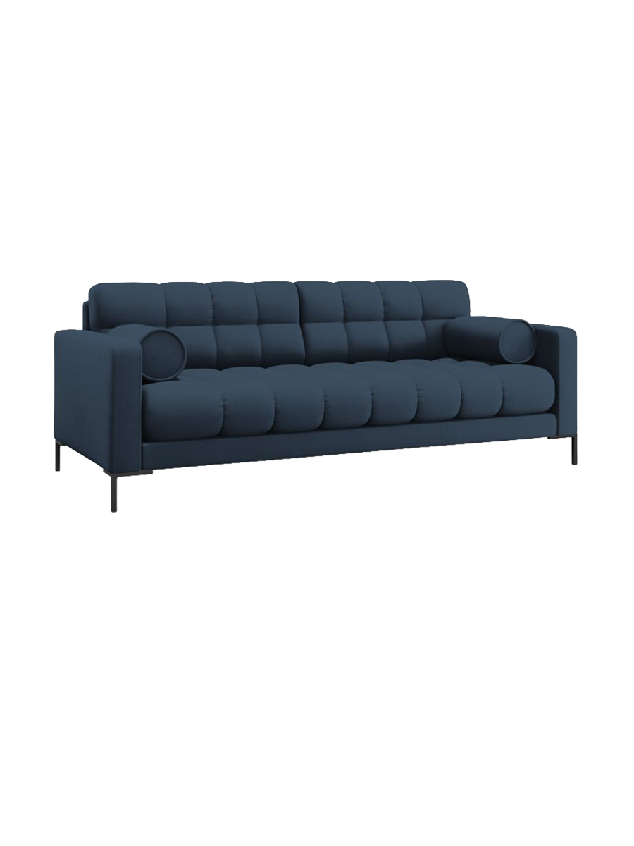 
4-Sitzer Design Sofa „Bali“ - Strukturstoff Blau / Schwarz