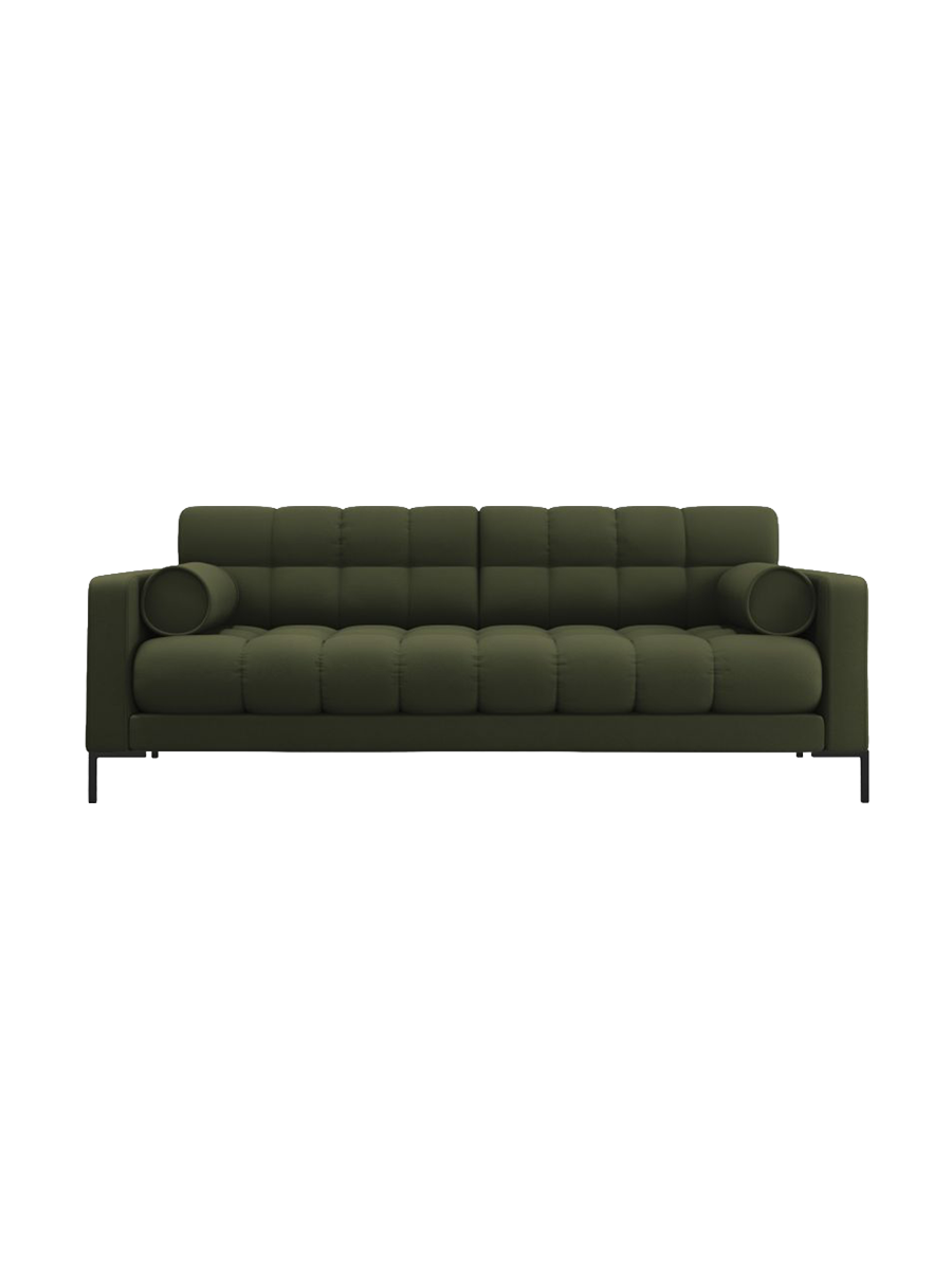 
4-Sitzer Design Sofa „Bali“ - Strukturstoff Grün / Schwarz