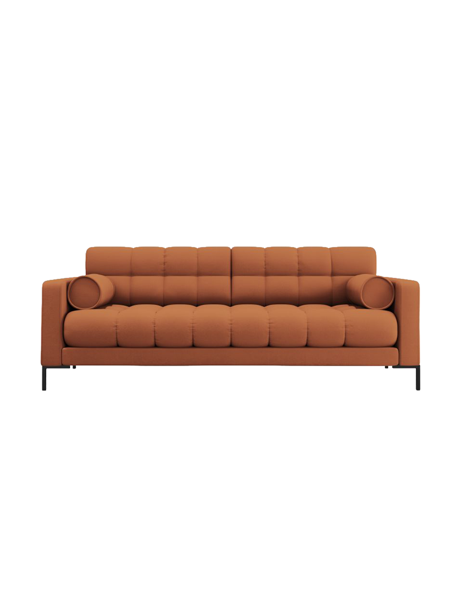 
4-Sitzer Design Sofa „Bali“ - Strukturstoff Brick / Schwarz