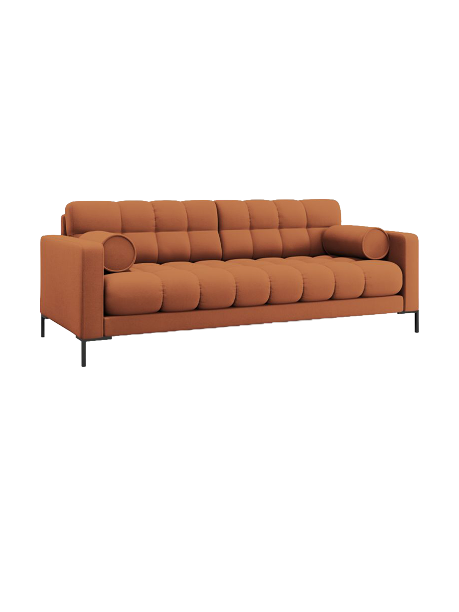 
4-Sitzer Design Sofa „Bali“ - Strukturstoff Brick / Schwarz