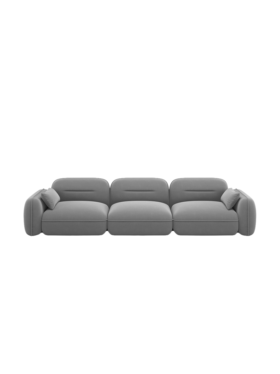 
4-Sitzer Design Sofa „Sydney“ - Samt Hellgrau