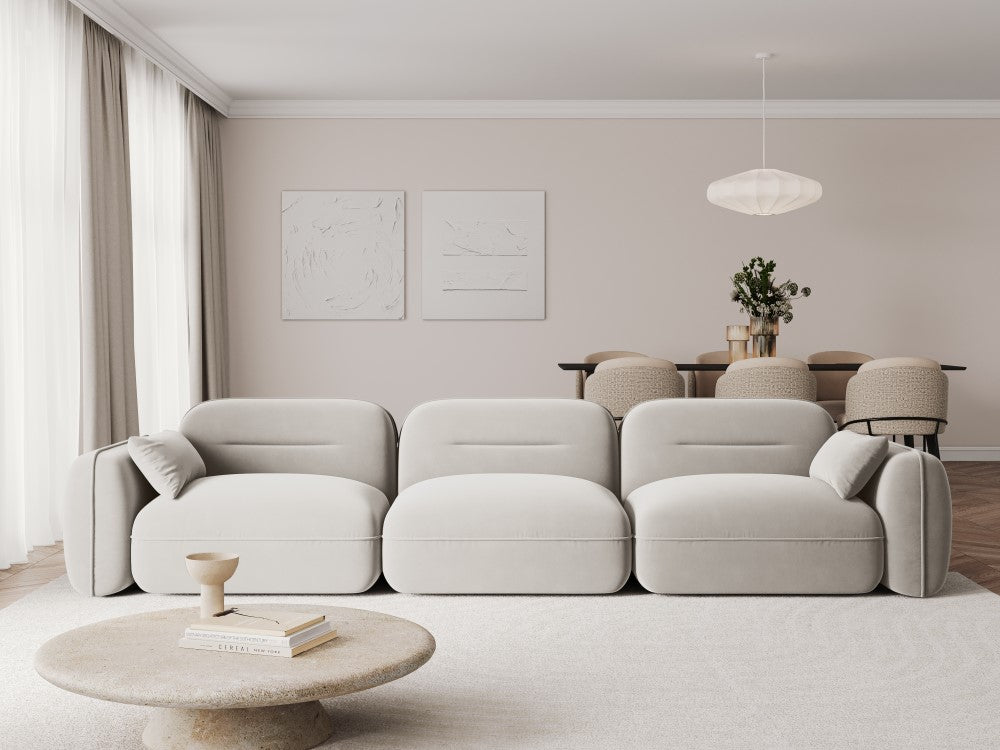 
4-Sitzer Design Sofa „Sydney“ - Samt Beige hell
