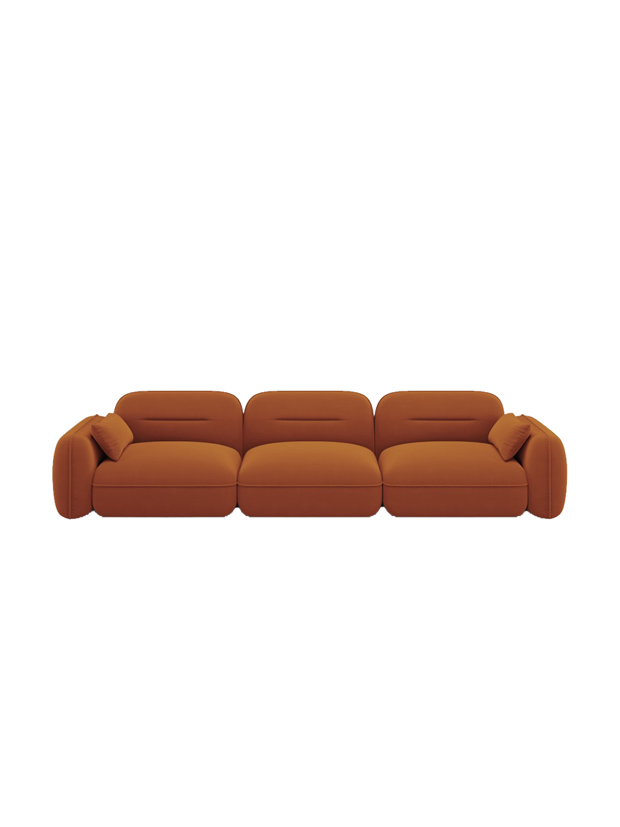 
4-Sitzer Design Sofa „Sydney“ - Samt Terracotta