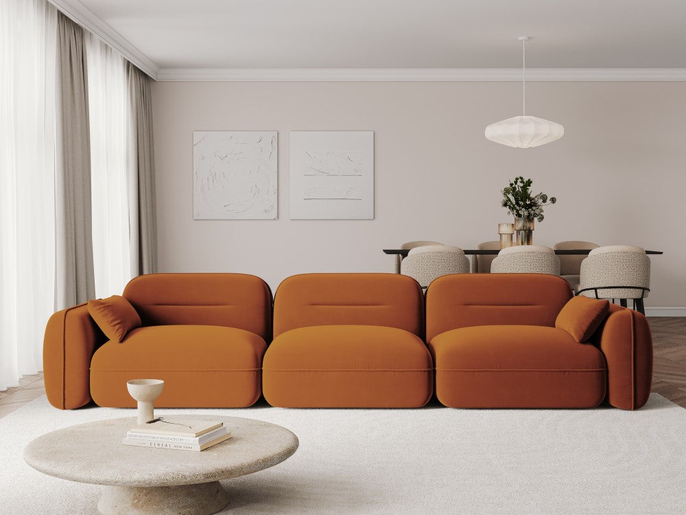 
4-Sitzer Design Sofa „Sydney“ - Samt Terracotta