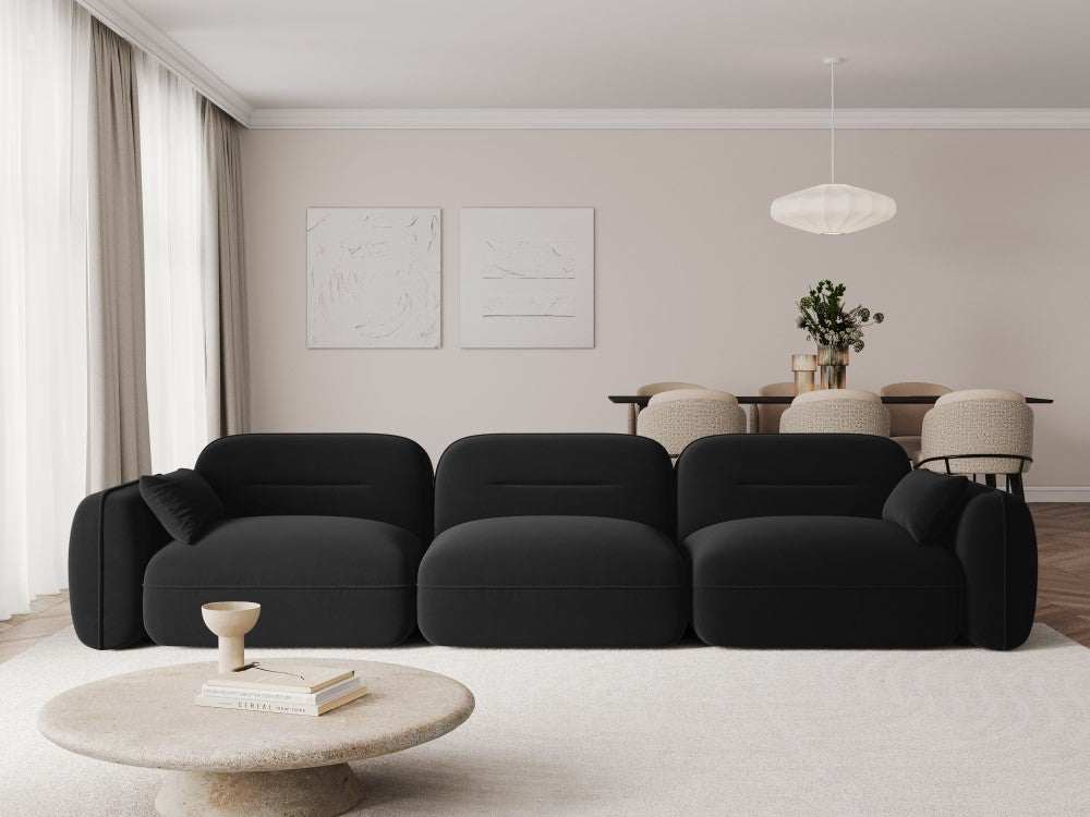 
4-Sitzer Design Sofa „Sydney“ - Samt Schwarz