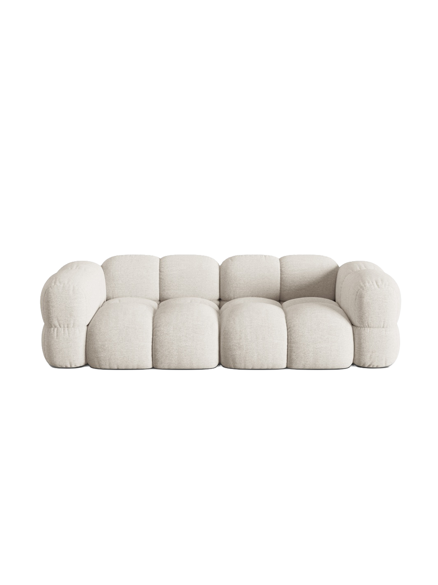 
4-Seater Designer Sofa "Loretto" - Structured Fabric Beige