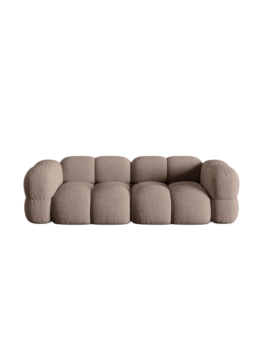 
4-Seater Designer Sofa "Loretto" - Structured fabric Cappuccino