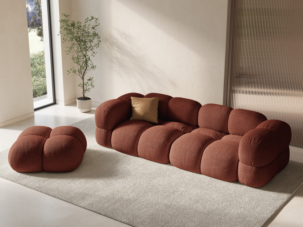 
4-Seater Designer Sofa "Loretto" - Upholstery fabric Coral