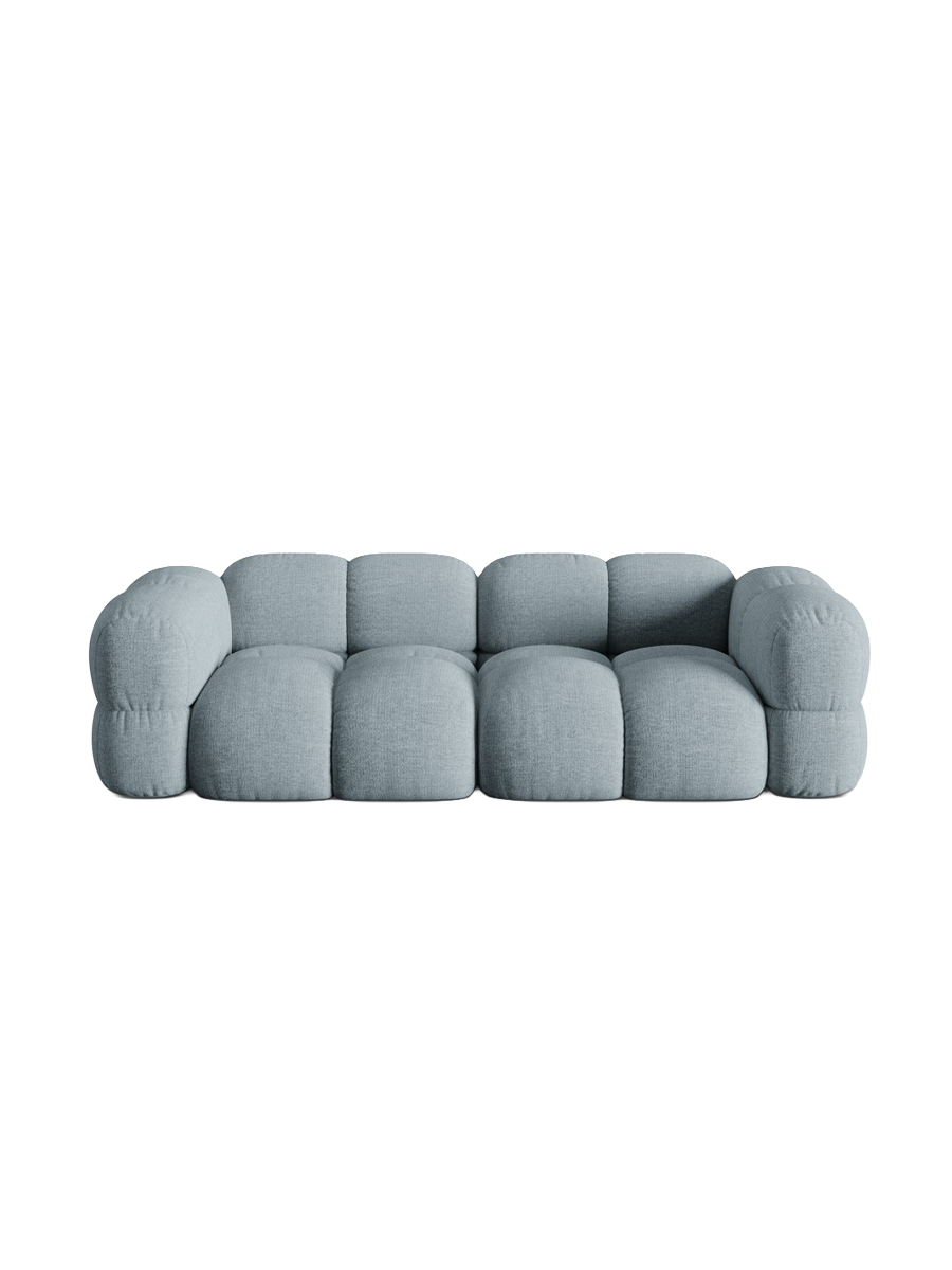 
4-Seater Designer Sofa "Loretto" - Structured fabric pastel blue