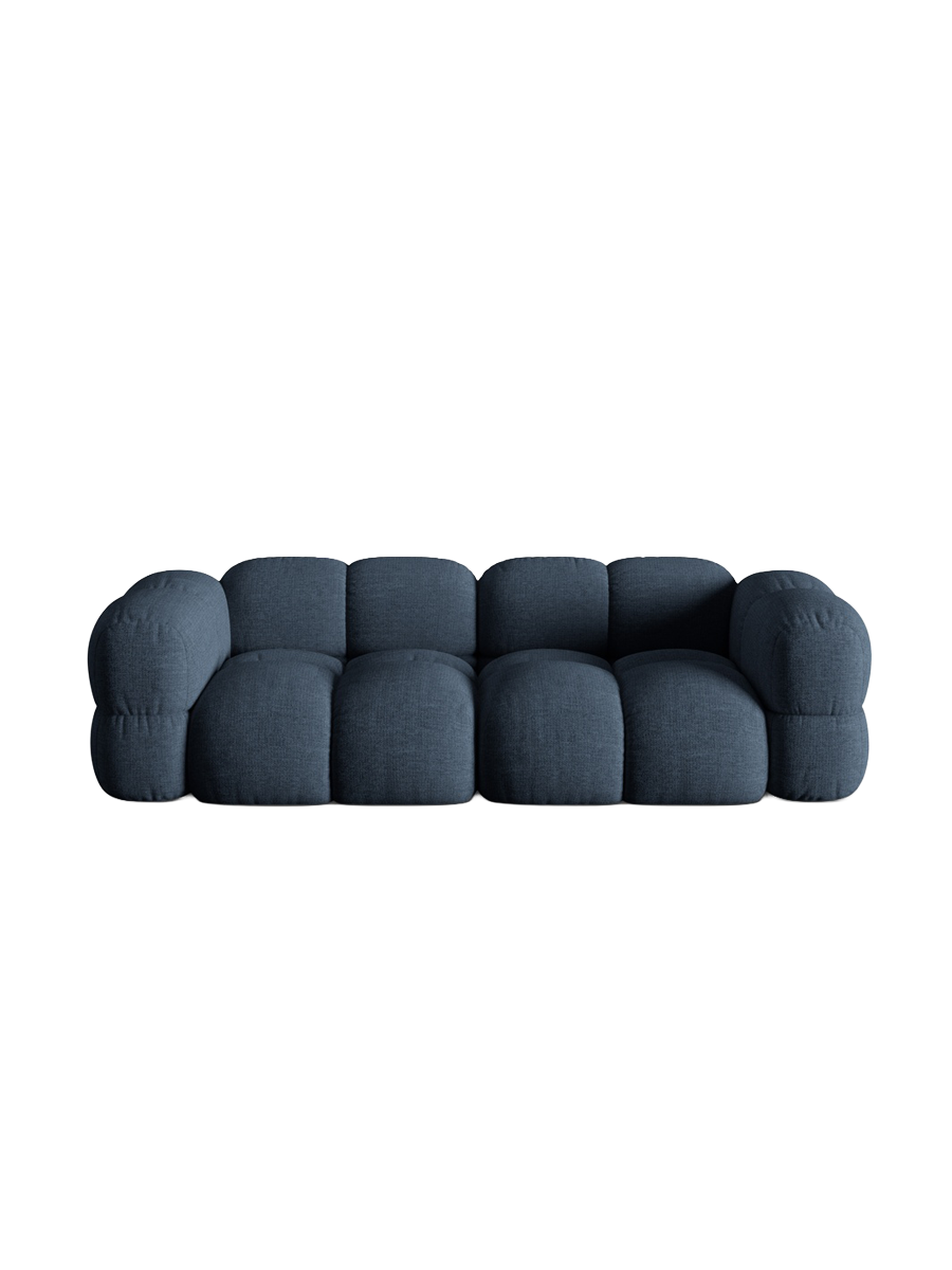 
4-Seater Designer Sofa "Loretto" - Structured Fabric Dark Blue
