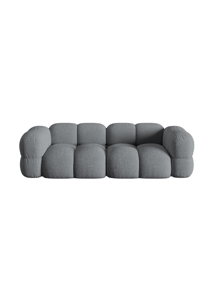 
4-Seater Designer Sofa "Loretto" - Textured Fabric Grey