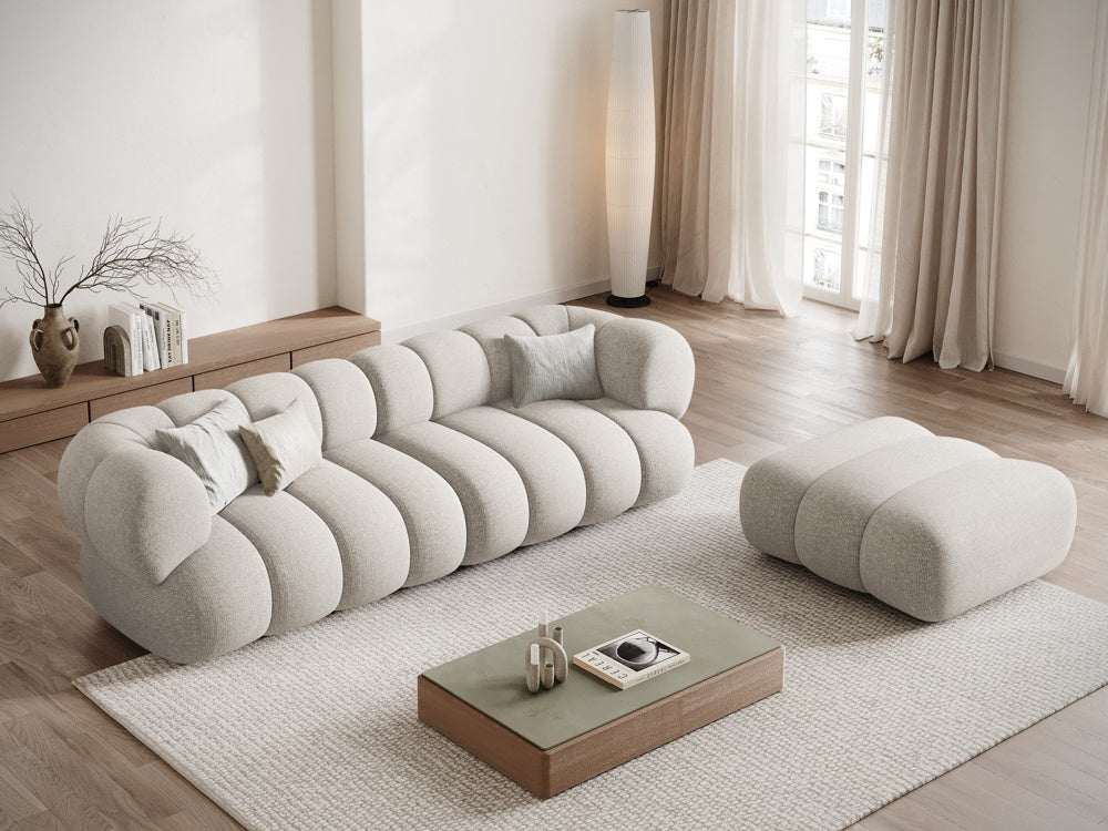 
4-seater designer sofa "Koge" - Chenille Light Beige