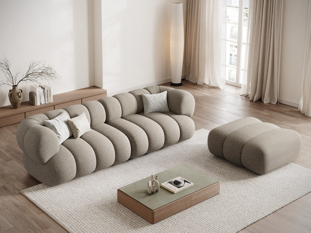
4-seater designer sofa "Koge" - Chenille Dark Beige