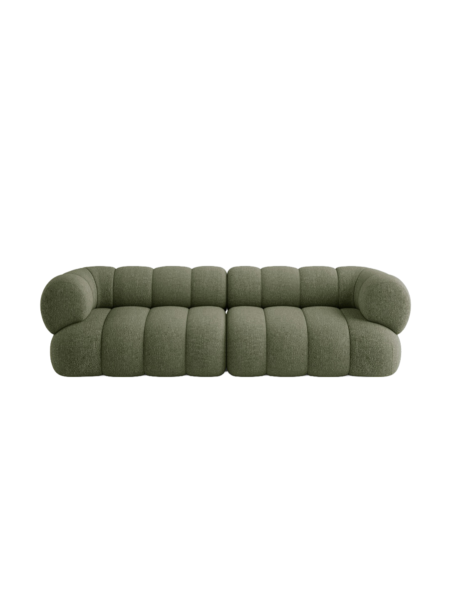 
4-seater designer sofa "Koge" - Chenille Green
