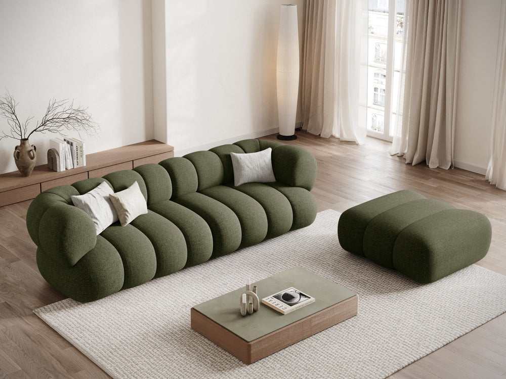 
4-seater designer sofa "Koge" - Chenille Green