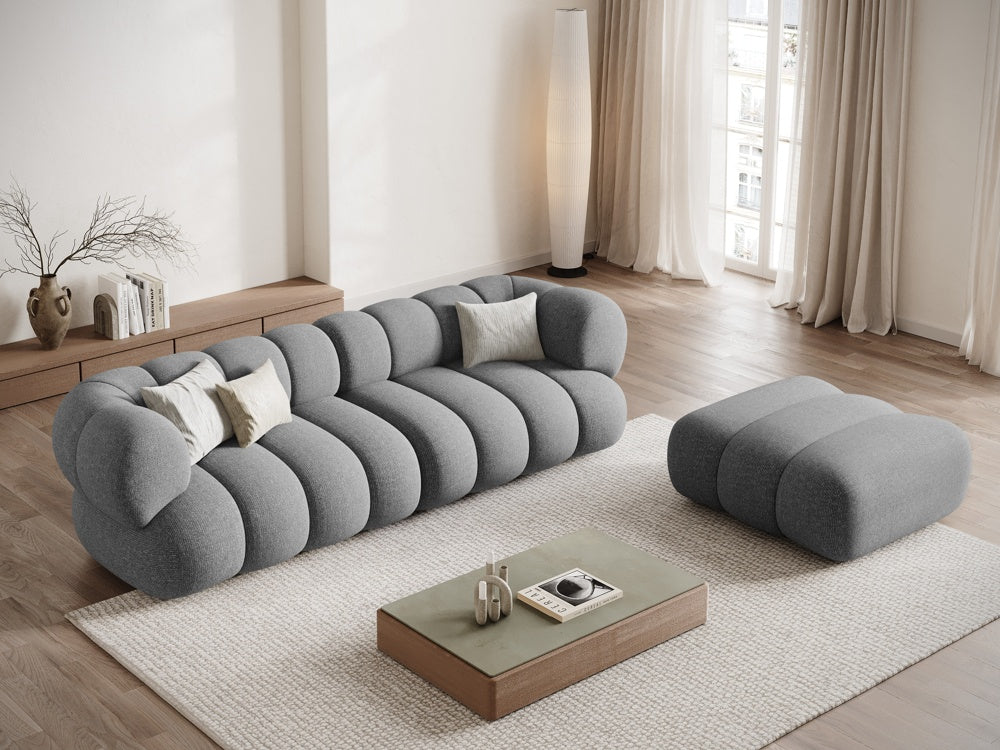
4-seater designer sofa "Koge" - Chenille Light Grey