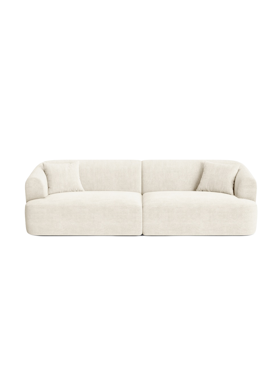 
4-Seater Designer Sofa "Campi" - Cord Ivory