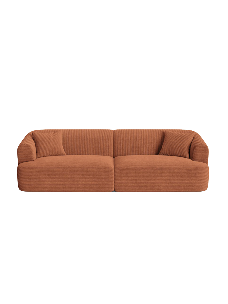 
4-Seater Designer Sofa "Campi" - Cord Terracotta