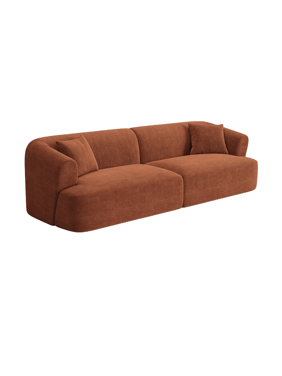 
4-Seater Designer Sofa "Campi" - Cord Terracotta