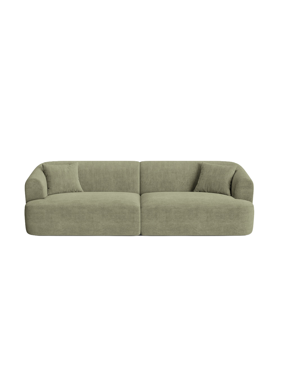 
4-Seater Designer Sofa "Campi" - Cord Moss Green