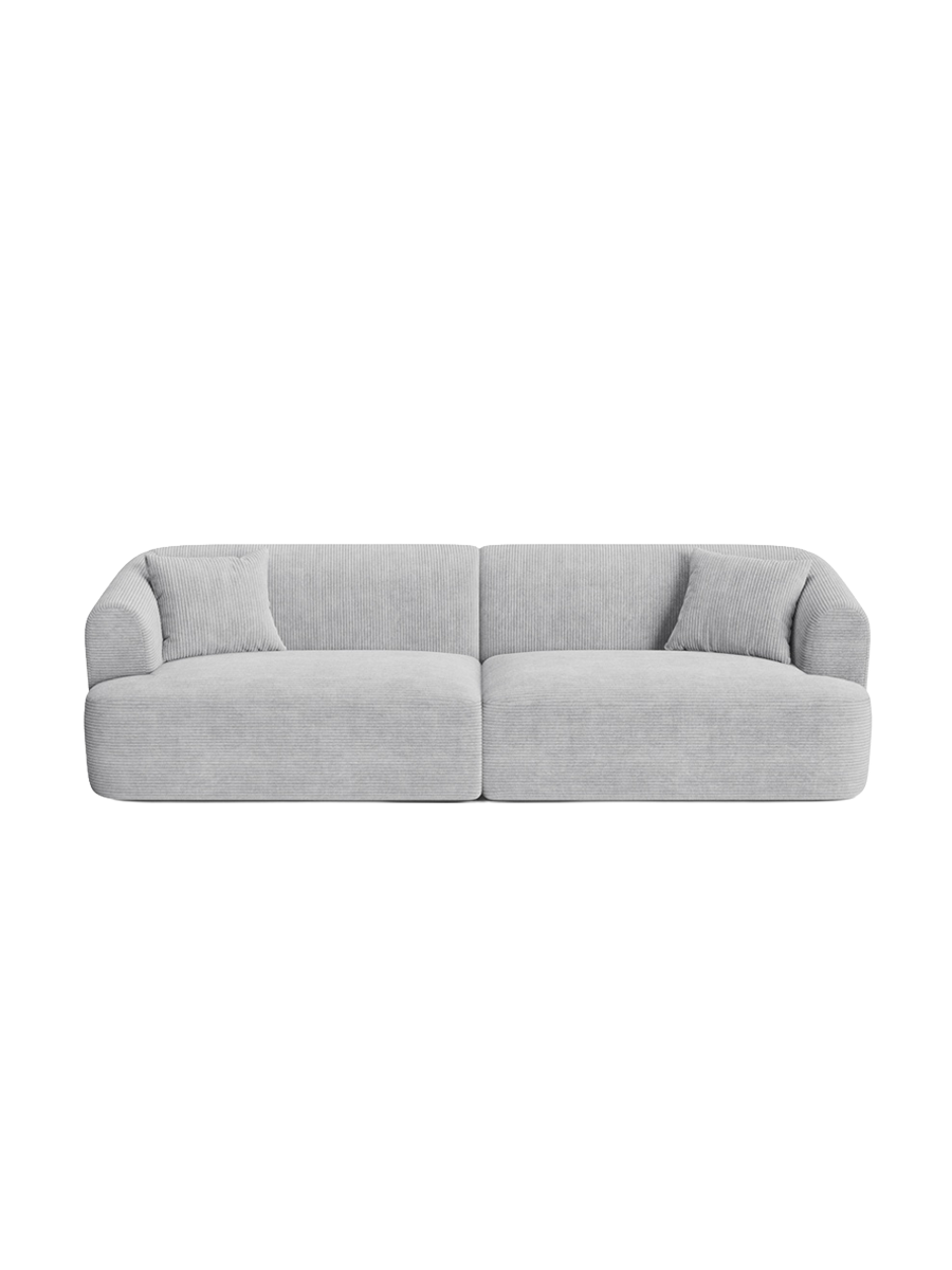 
4-Seater Designer Sofa "Campi" - Corduroy Silver