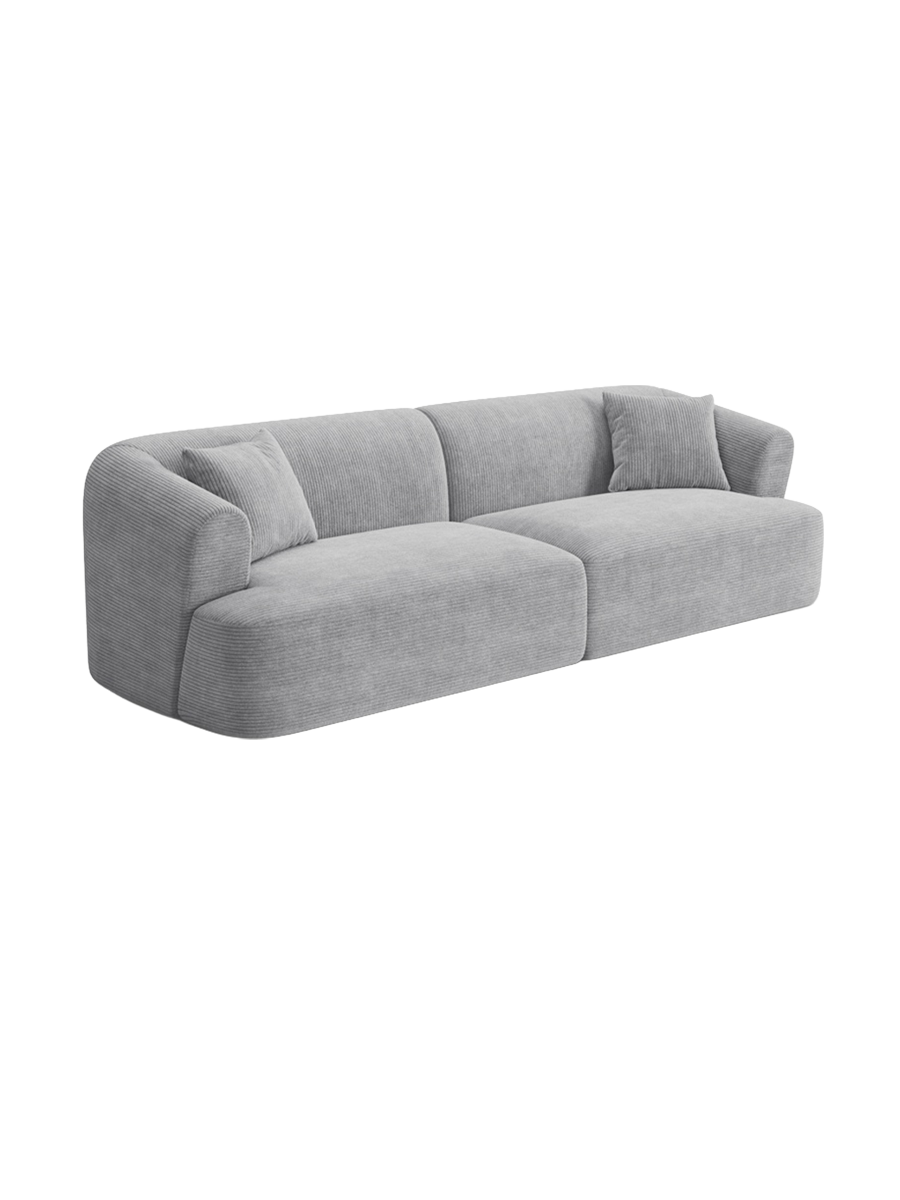 
4-Seater Designer Sofa "Campi" - Corduroy Silver
