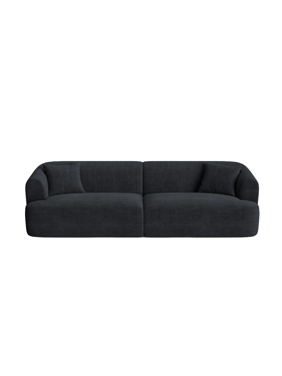 
4-Seater Designer Sofa "Campi" - Corduroy Black