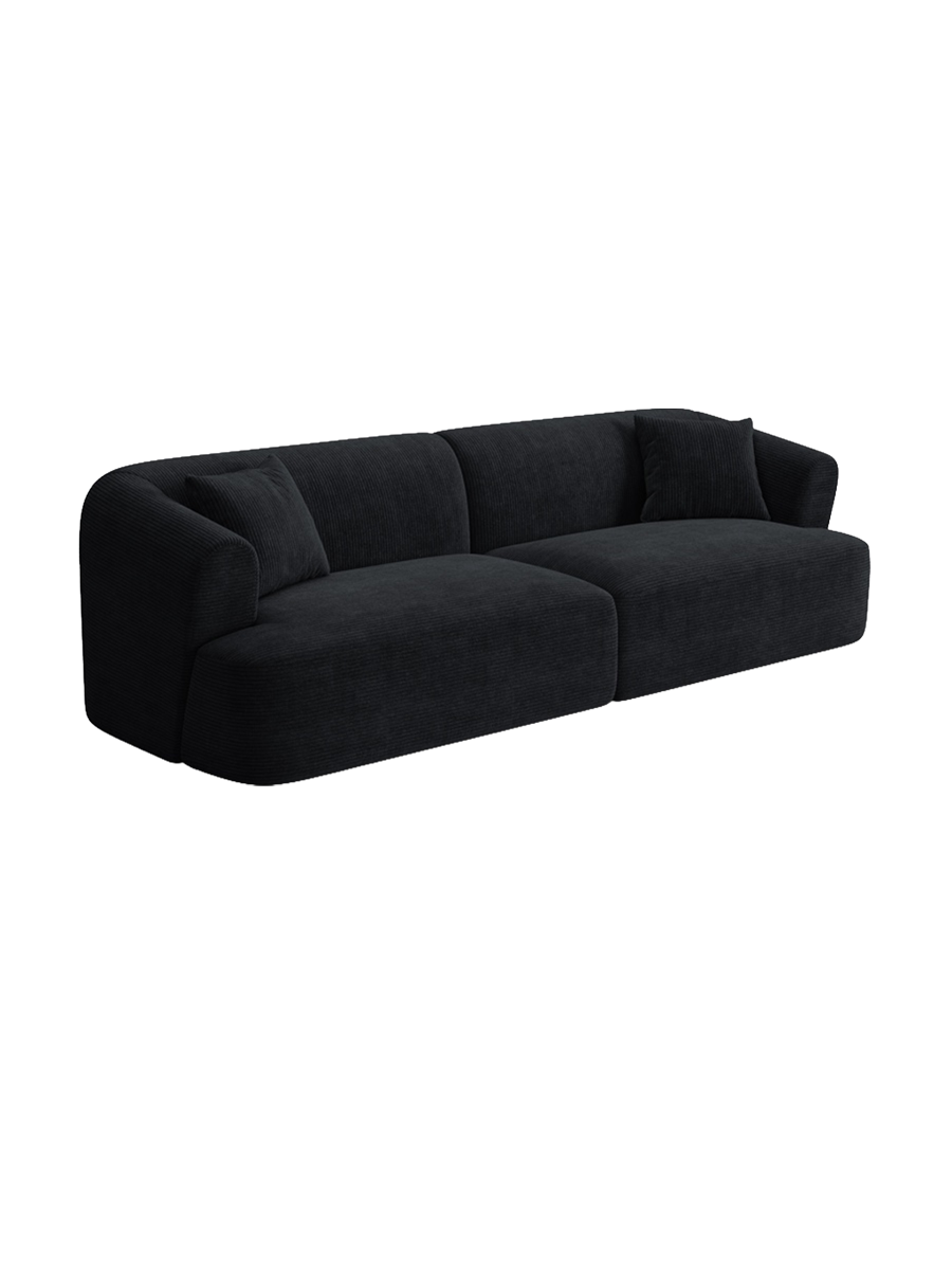 
4-Seater Designer Sofa "Campi" - Corduroy Black