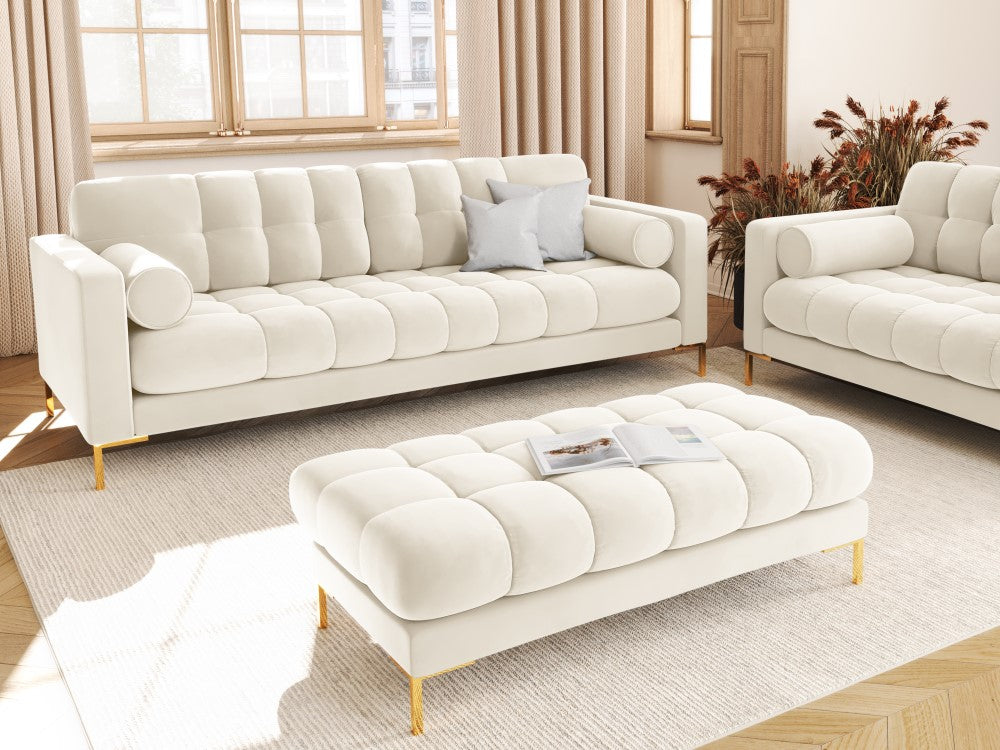 
4-Sitzer Design Sofa „Bali“ - Samt Beige hell / Gold