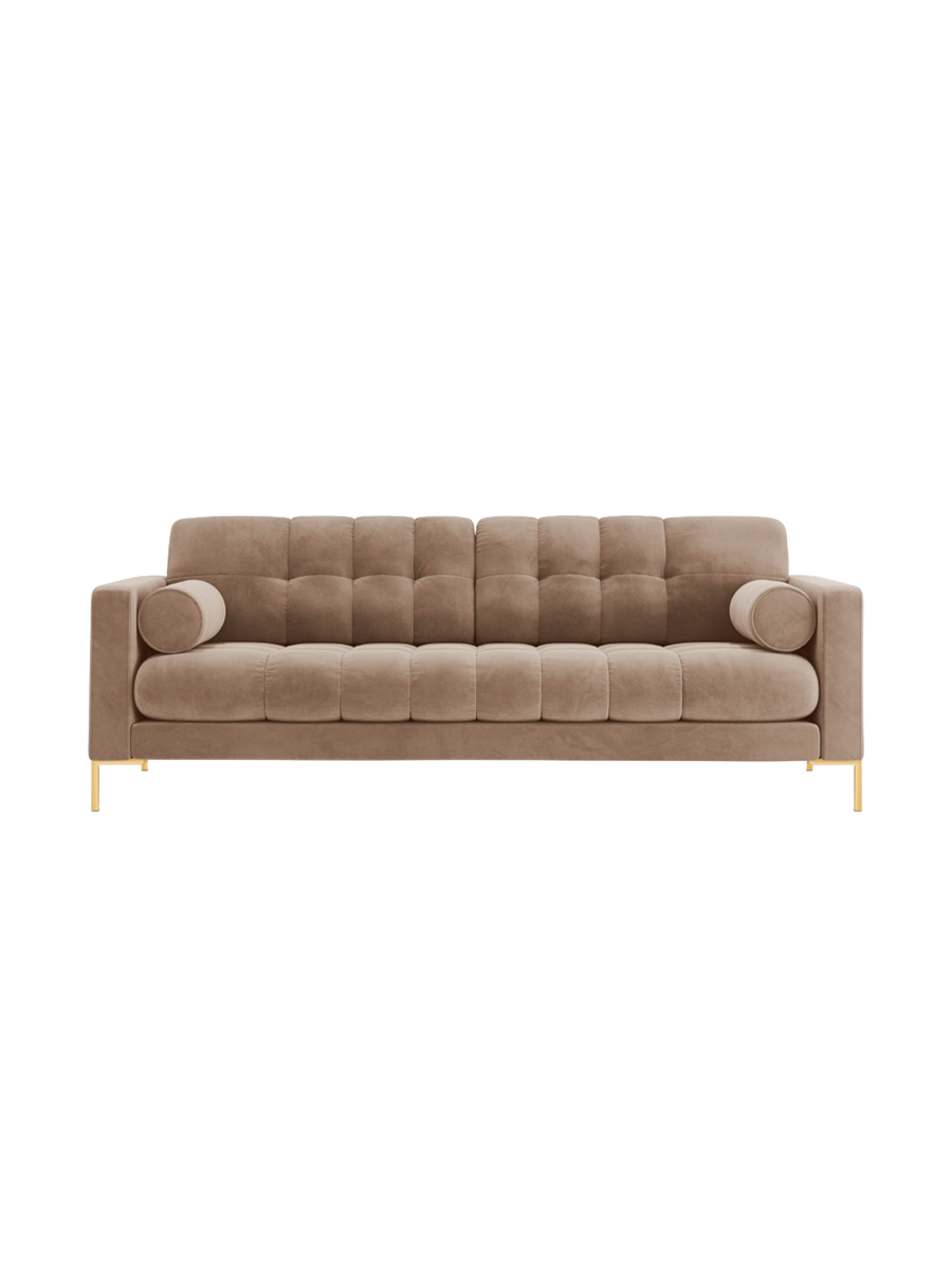 
4-Sitzer Design Sofa „Bali“ - Samt Beige / Gold