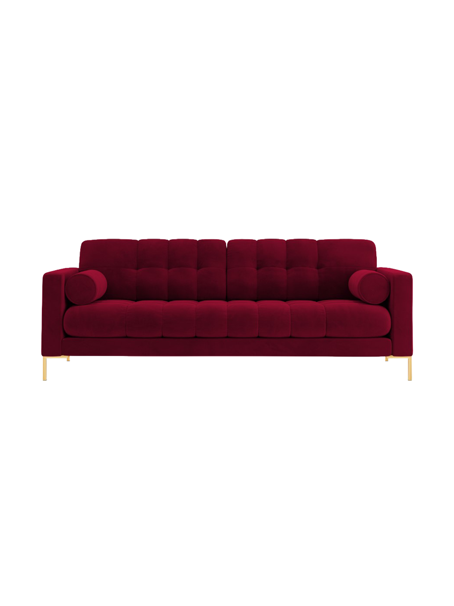 
4-Sitzer Design Sofa „Bali“ - Samt Rot / Gold