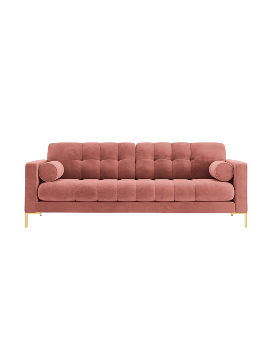 
4-Sitzer Design Sofa „Bali“ - Samt Rosa / Gold