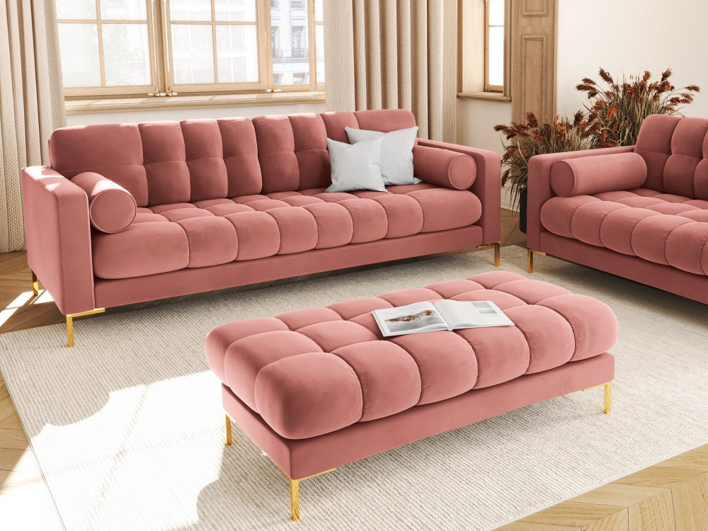 
4-Sitzer Design Sofa „Bali“ - Samt Rosa / Gold