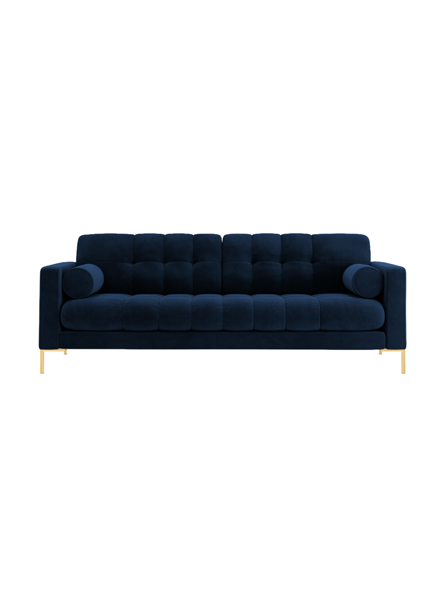 
4-Sitzer Design Sofa „Bali“ - Samt Königsblau / Gold