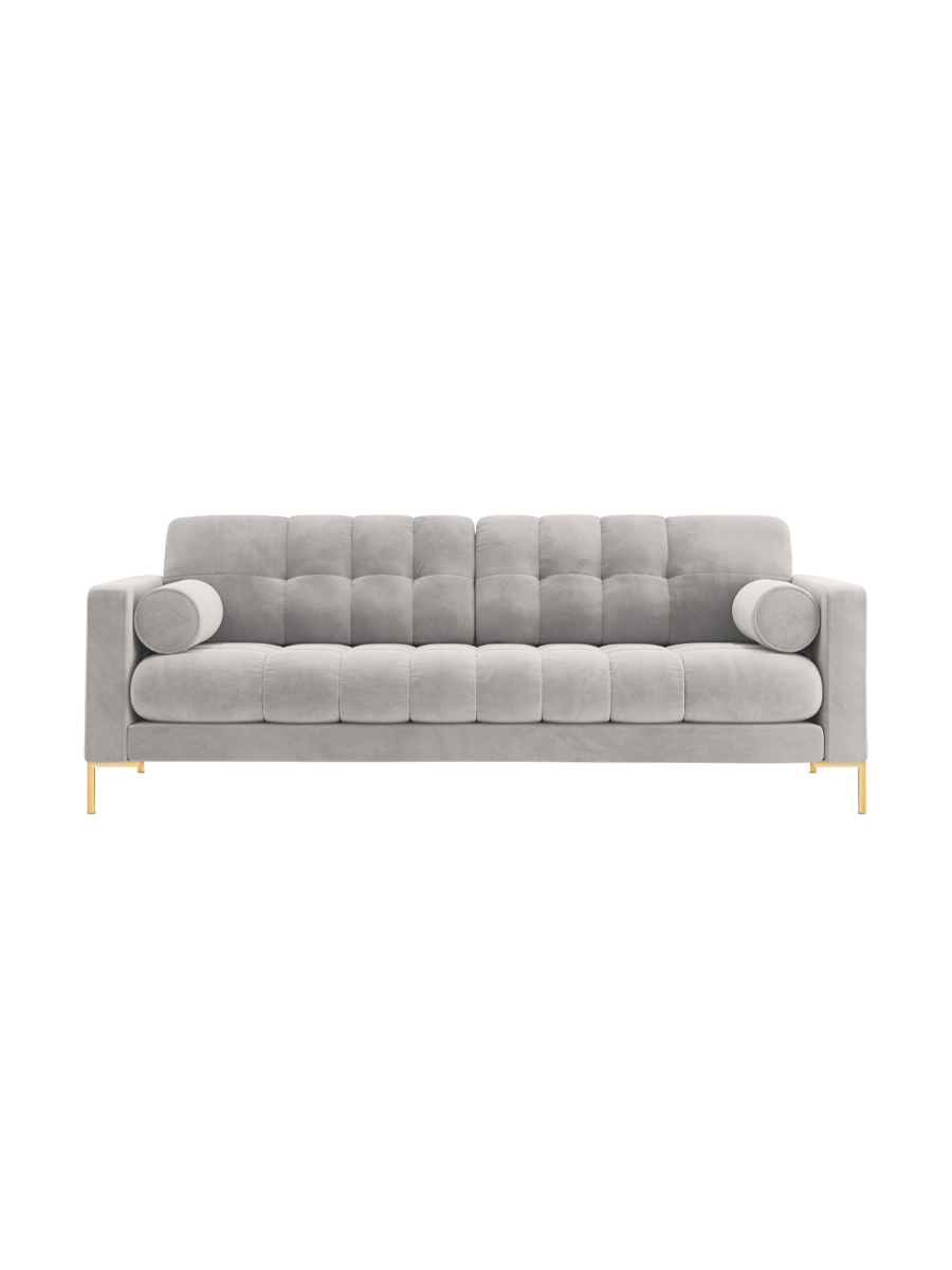 
4-Sitzer Design Sofa „Bali“ - Samt Silver / Gold